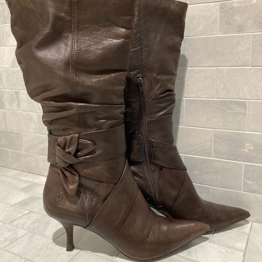 BRONX Dark Brown Heeled Boots